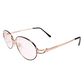 Genuine Vintage Womens Gold Frame Bifocal Reader Oval 1.50 Reading Glasses