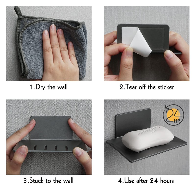 Soap Dishes for Bathroom, Bar Soap Holder with Self Draining