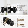 Probrico Interior Door Knobs Matte Black Finish, Passage Door Knobs