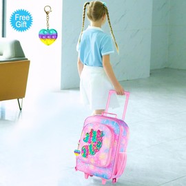 gxtvo Kids Luggage with Wheels for Girls, Cute Unicorn Rolling Carry on Suitcase for Toddler Children