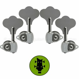 Hipshot NEW Hipshot USA HB6 1/2" Ultralite® Bass Tuning L2+R2 Clover Key 2x2 - CHROME