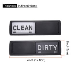 sourcing map Dishwasher Magnet Clean Dirty Sign Black Heart Shape Framed Rectangle,Optional Gum,Magnetic for Dishwasher Kitchen Accessories Indication