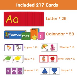 Auchq Circle Time Learning Center Cards Set Including Calendar Weather Letter Counting Rhyme Color Shape.