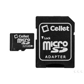 Cellet 32GB Lava Kit KKT Micro SDHC Card is Custom Formatted for digital high speed, lossless recording! Includes Standard SD Adapter.