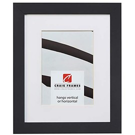 Craig Frames Essentials, Modern 1 Inch Wide 20 x 24 Inch Black Picture Frame Matted to Display a 16 x 20 Inch Photo