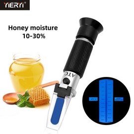 휴대용 꿀 수분 굴절계 ATC 포함 농도 양봉 테스터 10-30% [01 Plastic Box] Portable Honey Moisture Refractometer with ATC Concentration Beekeeping Tester 10-30% [01 Plastic Box]