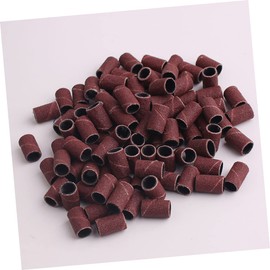 Baluue Manicure Sanding Bands 2 Packs 200 Pieces White Brown High Nail Grinding Polisher Sanding Sleeve