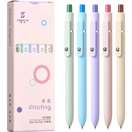 erofa Zennyth 5pcs Gel Pen Set Macaron Series 0.5mm Fine Tip Quick Dry Ink Pens Black Lead Ballpoint Pen