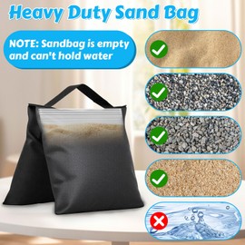 TUAKIMCE 4 Pack Heavy Duty Sandbag, Photographic Empty Sandbag Set, Light Stand Counterweight Sand Bag for Photo Video Studio, Photography, Live Recording