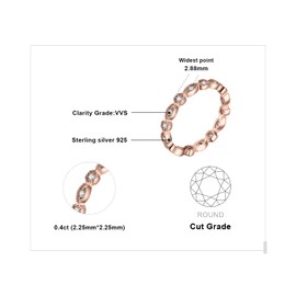 JewelryPalace Eternity Ring 3 Stacking Rings Wedding Rings Ring Silver 925 Women's Moissanite Silver Rings Wedding Rings Women's Ring Front Ring Wedding Rings Proposal Ring Memo Ring Set Jewellery