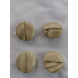 10  BRN19 1 1/8 inch STRIATED BEIGE HALF SMOOTH FINISH ROUND SHANK BUTTONS