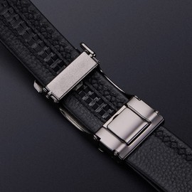VANNANBA Mens Genuine Leather Belt Automatic Belts Fashion Unique Ratchet Designer Belts for Men,with Elegant Gift Box