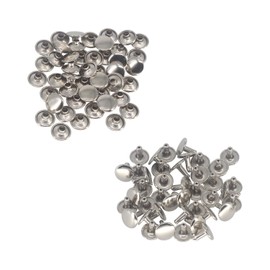 Trimming Shop Double Cap Rivets, Tubular Metal Studs for Clothing Repair & Replacements, Sewing, Leather Crafting, DIY Projects, 8mm x 7mm, Silver, 100 Sets