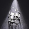 kkjoy Cat Ring Stainless Steel Adjustable Cute Cats Open Finger