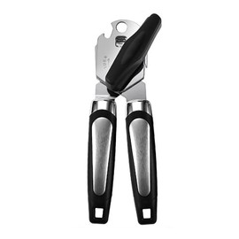 Xoxel 3 in 1 Stainless Steel Manual POP Can Opener with Built in Bottle Opener Stainless Steel Razor-Sharp Blade Ergonomic Design for Easy Safe Opening Black