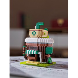 Modern Glow Coffee House Micro Blocks | Retro Mini Model Set, Suitable for Adults and Collectors | Creative Puzzle Toy with UWU Connection System, 1228 Pieces, Minimalist Style, for Ages 8 and up
