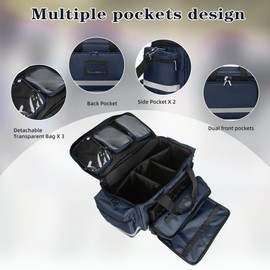 Medical Bag Empty First Aid Bag Emergency Responder Bag Professional First Aid Kits Storage with Inner Dividers and No-Scratch Bottom,Trauma Bag for Home Health