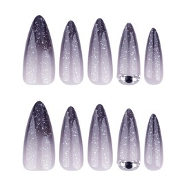 Nail Tip False Nail Tip, Stylish, Black, Long, Long Nail Tip, Mine-based Korea, Mass Production Type, Popular Nail Tip, Cosplay Nail, Handmade 3D Faux-nail, Nail Sticker, Nail Art, Cool, Unique, Adult