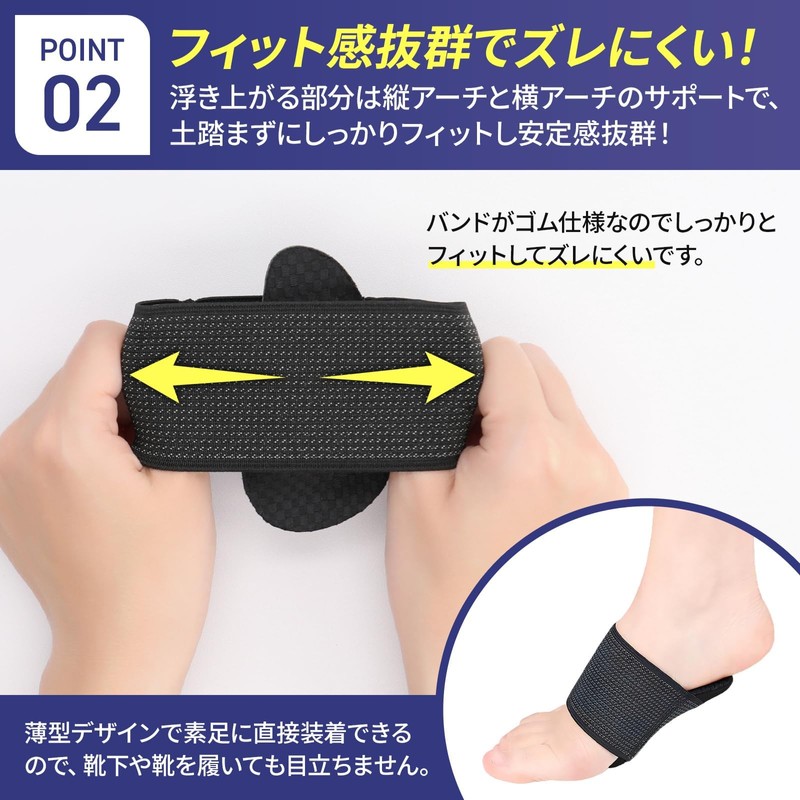 【理学療法士監修】LODI 土踏まず 足用アーチサポーター 22.5㎝～25.5㎝推奨 Mサイズ 1足入り