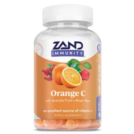 ZAND VITAMIN C 60 Count Natural Orange Flavor Immune Boost for Whole Family Vegan