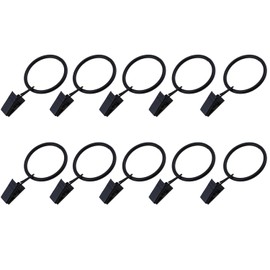 TAODAN 10PCS 1.26 Inch Black Stainless Steel Curtain Rings with Clips for Hanging Hanger Fabric Bows Hat Cap