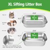 Sifting Litter Box, XL Stainless Steel Sifting Cat Litter Pan