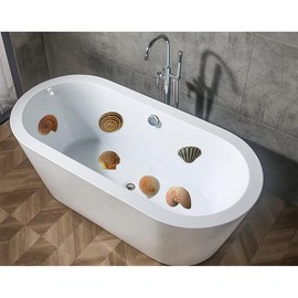 YUTOU Non-Slip Stickers for Bathtub, Pack of 12, Non-Slip Pads, Stickers, Sea Creatures for Bathroom, Pool, Stairs and Children's Room (Conch)