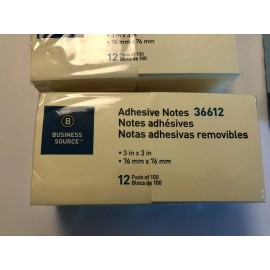 Business Source Sticky Notes 3x3, Yellow 3600 Total Sheets 36 pads. + FREE Gift