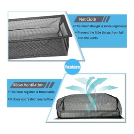 Lyaciomn Floor Register Cover Trap, Floor Air Vent Mesh Cover Screen for Home Air Vent Filters 6-Packs (4X10 Inch 6-Pieces)