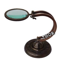 Vintage Style Nautical Brass Adjustable Magnifying Glass Table Decor Magnifier On Base Rustic Vintage Office Decor