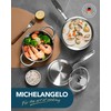MICHELANGELO Stainless Steel Saucepans with Steamer 5Pcs, 18/10 Saucepan Set