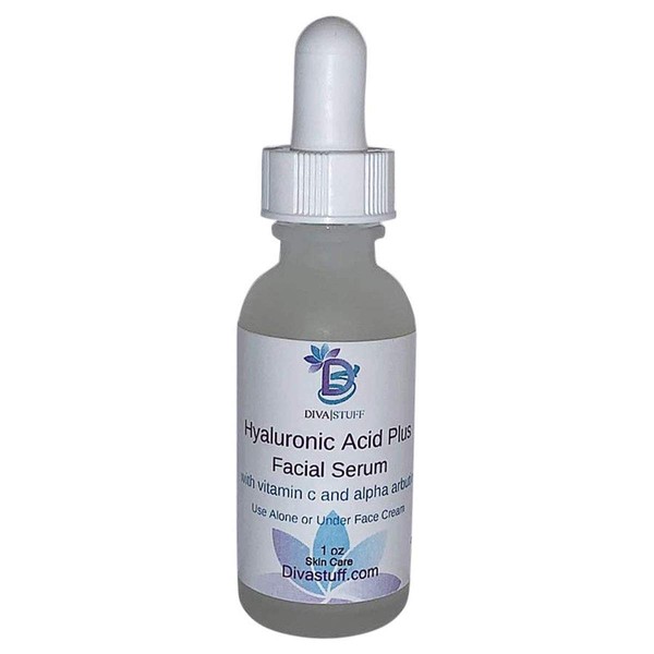 Hyaluronic Acid Plus Facial Serum, With Alpha Arbutin & Vitamin C, For Fine Lines, Wrinkles, By Diva Stuff
