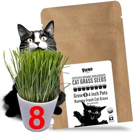 CAT Grass Seeds | 2 Oz. | Grow *8* Pots of Edible Cat Grass for Indoor Cats and Kittens - Easy! Fast! Over 650 Soft Delicious Organic Wheatgrass Seeds | Cat Rescuer Bulk Pack