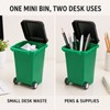 4-Pack Mini Wheelie Trash Bin Pen Holders for Office Desk