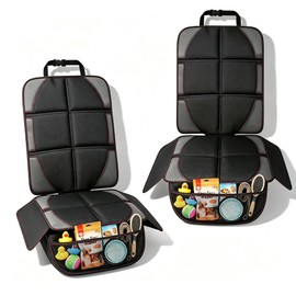 Extra-large Car Seat Protector for Child Car Seat Protector Under Baby Car Seat,Car seat Protector Car Seat Waterproof Cover Universal Durable for Dog Vehicles,Thick Pad,Anti Slip Backing (2 PCS)