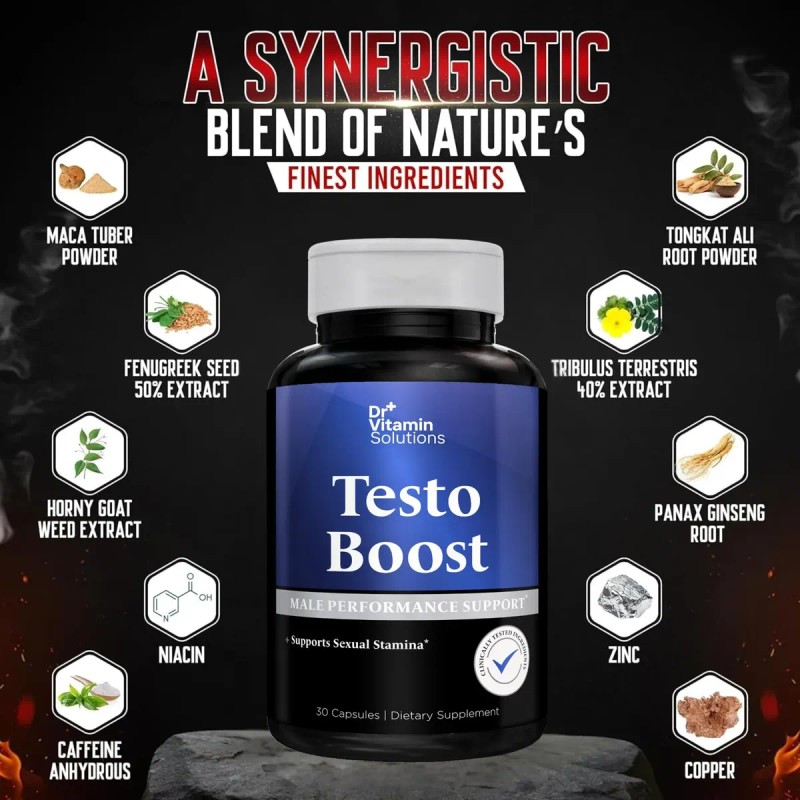 Testo Boost Suplemento Hombres Cápsulas Vitamin
