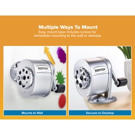 Bostitch Metal Manual Pencil Sharpener, Silver (MPS1-CH)
