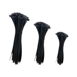 150 PCS Cable Zip Ties Heavy Duty, Self-Locking Nylon Cable Straps 4+8+12 Inch, Durable Auto-Locking Cord Wraps (Black)