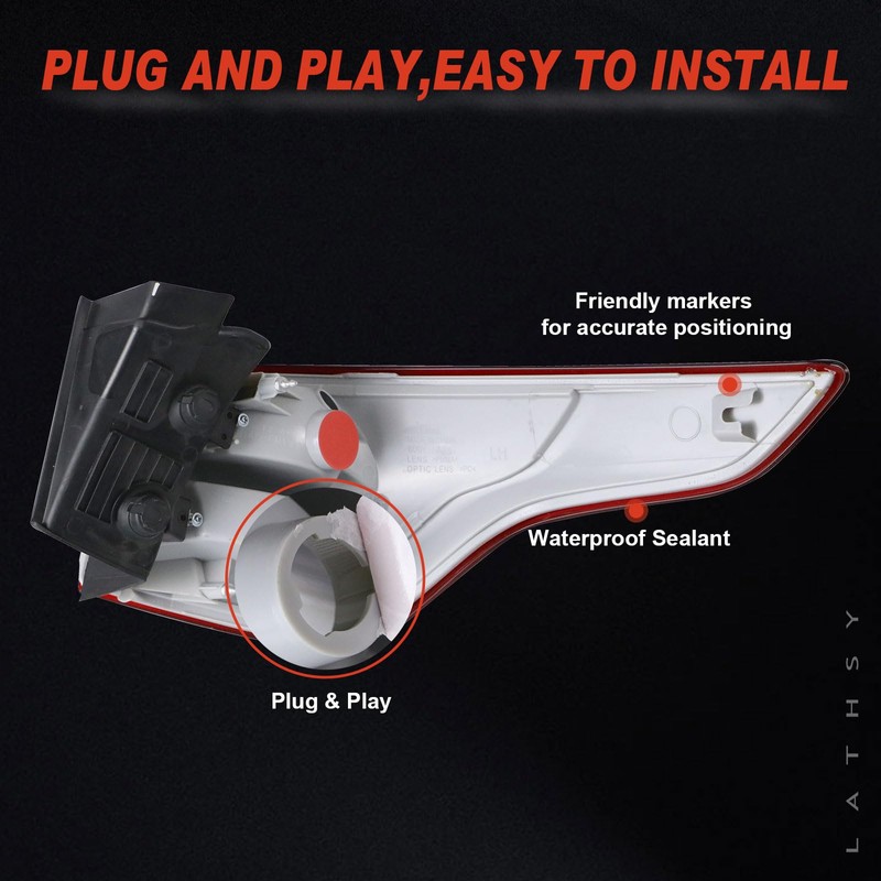 Tail Lights Assembly Compatible with 2013-2016 Ford Escape Left Driver