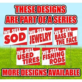 We Sell Tires Corrugated Plastic Yard Sign, Bandit, Lawn, Decorations, New, Advertising, USA (18"x24")