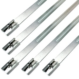 10 pack Secure 14" long Stainless Steel Positive Locking Zip Ties Heat Resistant Universal Use