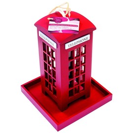 Redwood Leisure BB-BH311 Telephone Box Bird Feeder - Red