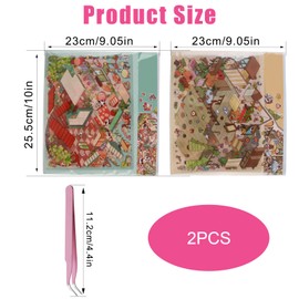 Kasoud Scene Stickers, 2PCS 3D House Stickers, Large - Sized with Tweezers, Simulated Cabin Scene, Sticker Therapy, Cute House DIY for Adults and Kids, Fun Home Party CottageStickers for Girls