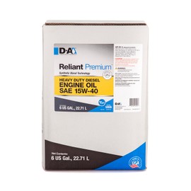D-A LUBRICANT COMPANY 52005, Reliant Premium Heavy Duty Diesel Engine Oil | Synthetic Blend SAE 15W40 | Comparable to T5 Synthetic Blend | 6 Gallon Bag-in-a-Box (24 Quarts) | Easy Dispense Faucet