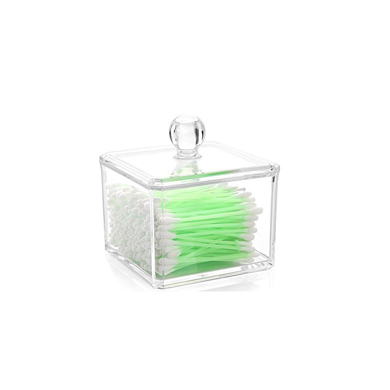 Kamay's Transparent Cube Cotton Ball Pad Swabs Q-Tips Make Up