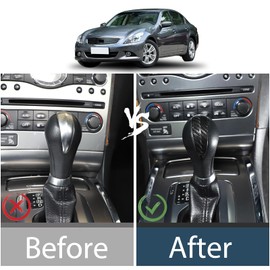 Lcojicep Car Gear Shift Knob Cover Compatible with G37 G35 G25 Q40 FX35 FX37 FX50 QX70 QX56 EX35 EX37 EX25 QX50,Gear Head Cover Gear Handle Head Gear Lever Protective Shel (Carbon Fiber)