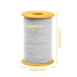 Tibapla Elastic Thread, 0.5 mm x 320 m Rubber Cord, Stretch Fabric Crafting Beading Cord Thread for Bracelets, Necklaces, Jewellery Making and DIY