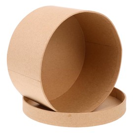 Round Kraft Paper Mache Box, Crafts Kraft Paper Containers with Lids Boxes for Wedding Birthday Jewelry DIY 12.5x6cm/4.9x2.36