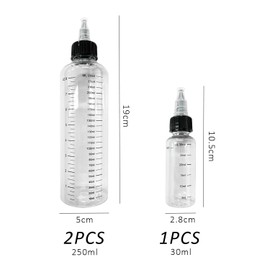 YSDYY 3-Piece Squeeze Bottle Set (2x250ml, 1x30ml) - Ketchup, Oil, Vinegar Dispenser - Leak-Proof, Reusable, PET Material