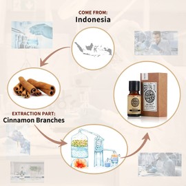 AKARZ Cinnamon Essential Oil Natural Organic Pure Premium Therapeutic Cassia Oil for Skin Body Hair Care,Diffuser, Candle,Soap,Making, DIY,Massage Aroma 0.34 Fl Oz (10ml)